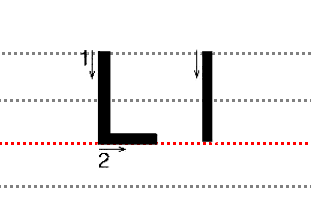 Ll的书写笔顺