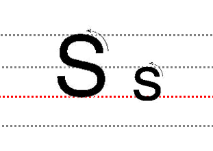 Ss的书写笔顺